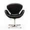 Manhattan Comfort Raspberry Faux Leather Adjustable Swivel Chair in Black and Polished Chrome AC038-BK - alternate 2